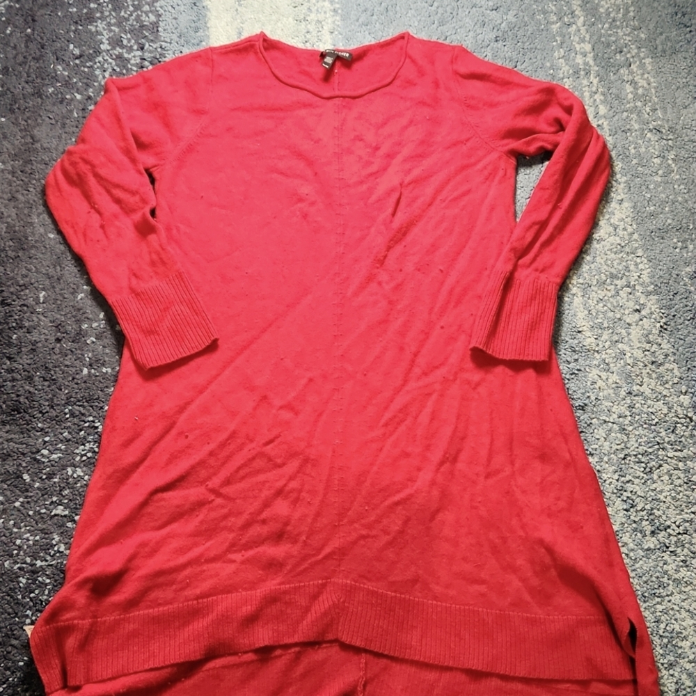 Eileen Fisher red merino tunic Medium